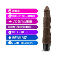 Blush Dr. Skin Vibe 1 Realistic 9 in. Vibrating Dildo Brown