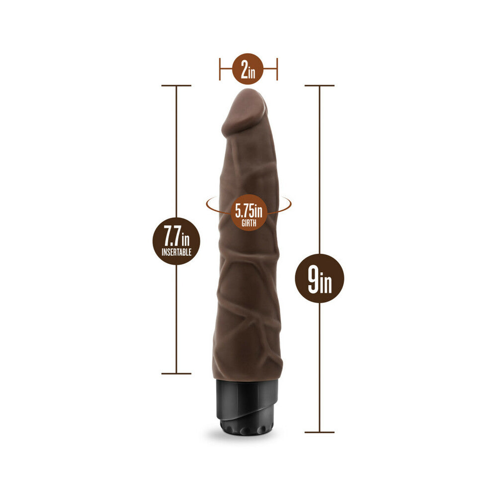 Blush Dr. Skin Vibe 1 Realistic 9 in. Vibrating Dildo Brown