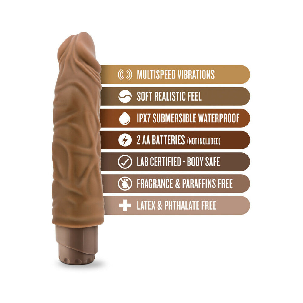 Blush Dr. Skin Vibe 10 Realistic 8.5 in. Vibrating Dildo Tan