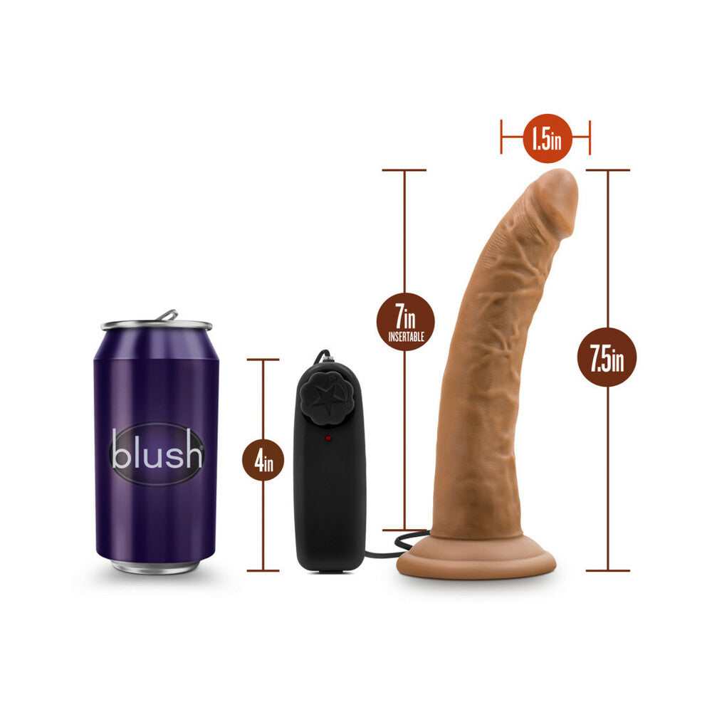 Blush Dr. Skin Dr. Dave Realistic 7 in. Vibrating Dildo with Suction Cup Tan