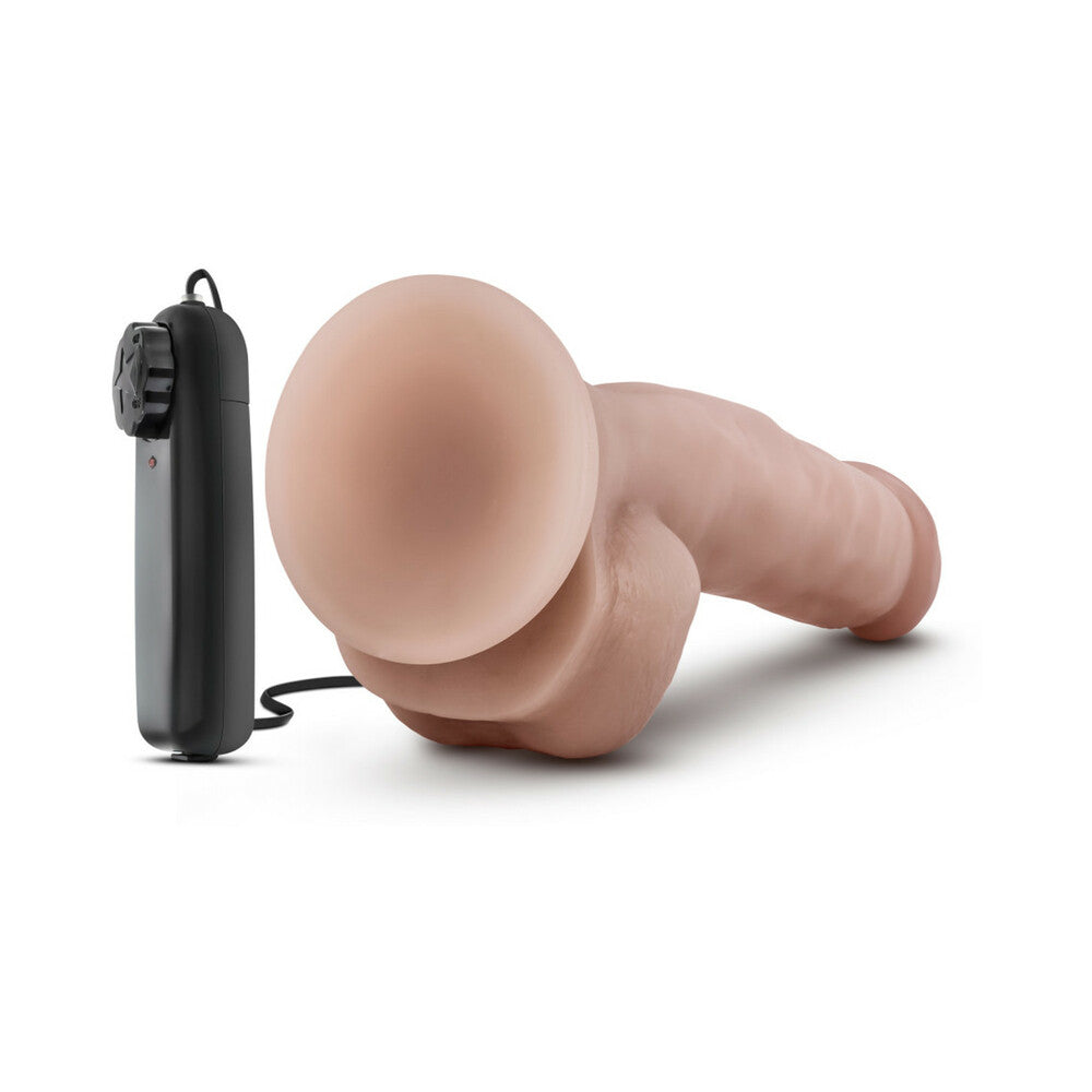 Blush Dr. Skin Dr. Jay Realistic 8.75 in. Vibrating Dildo with Balls & Suction Cup Beige