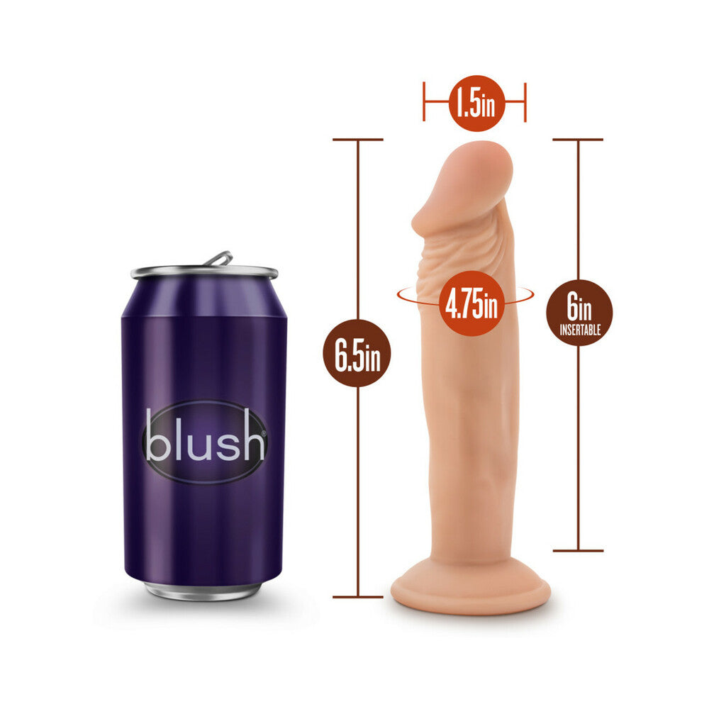 Blush Dr. Skin Dr. Small Realistic 6 in. Dildo with Suction Cup Beige