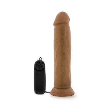 Blush Dr. Skin Dr. Throb Realistic 9.5 in. Vibrating Dildo with Suction Cup Tan