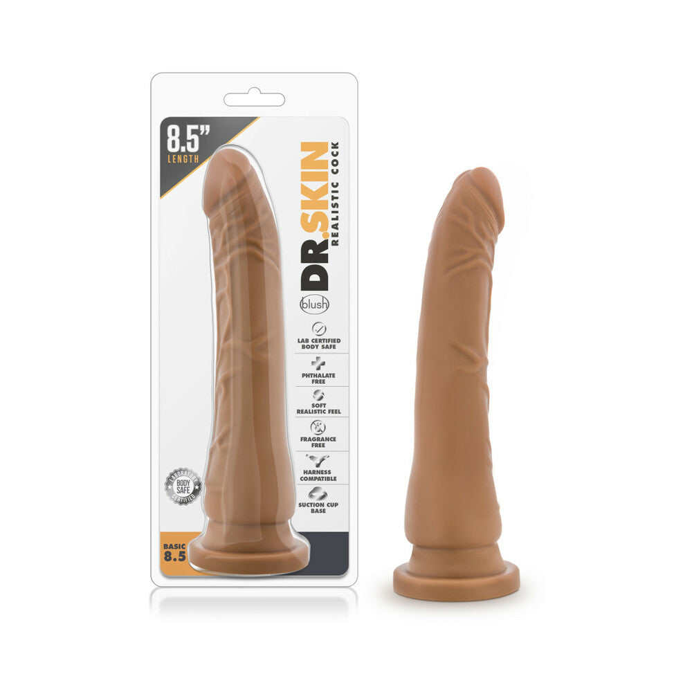 Blush Dr. Skin Basic 8.5 Realistic 8.5 in. Dildo with Suction Cup Tan