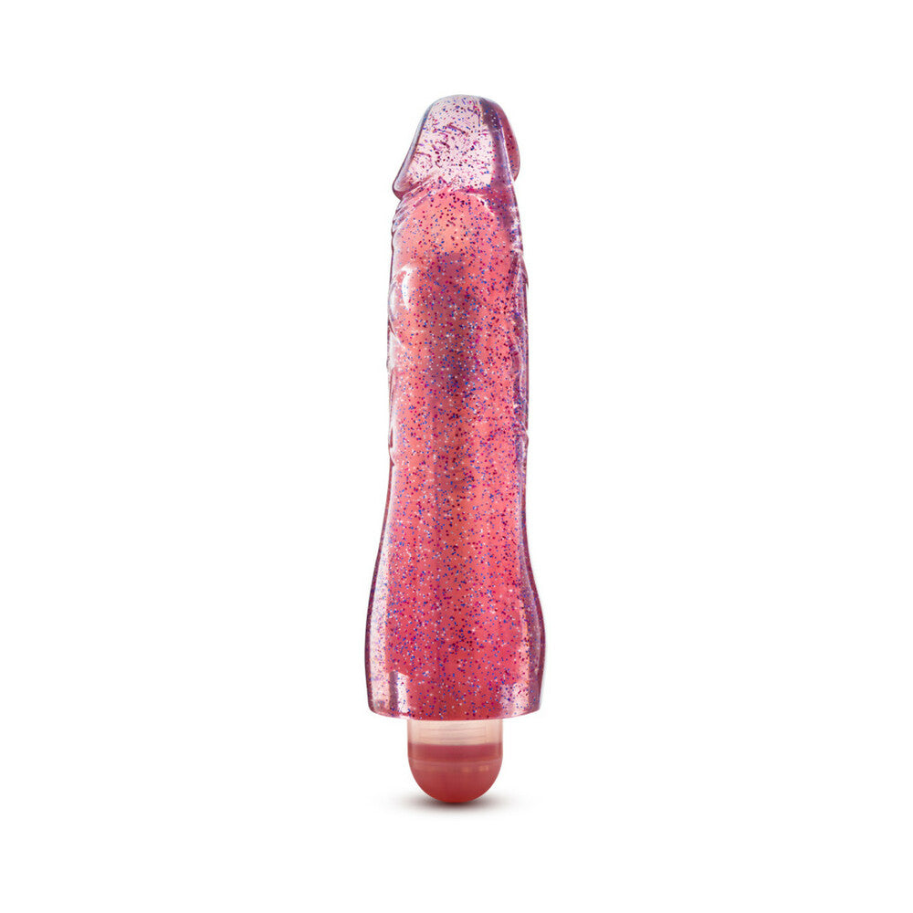 Blush Glow Dicks Molly Color Changing 8 in. Vibrating Dildo Glitter Pink