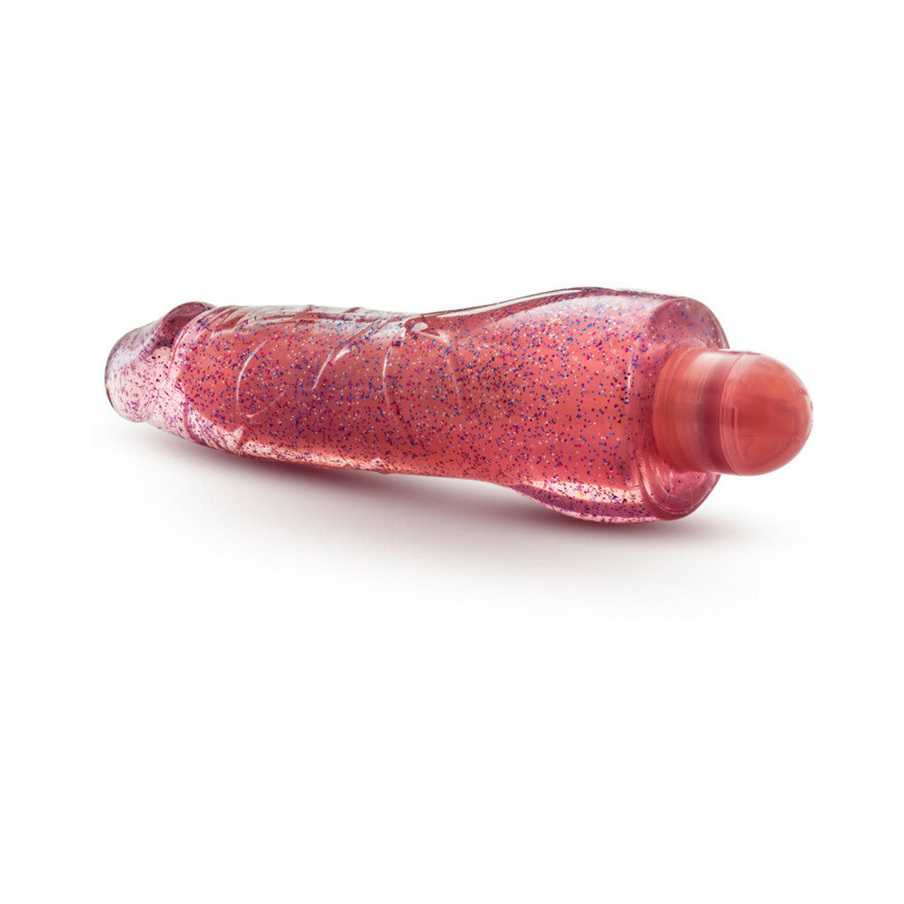 Blush Glow Dicks Molly Color Changing 8 in. Vibrating Dildo Glitter Pink