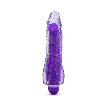 Blush Glow Dicks Molly Color Changing 8 in. Vibrating Dildo Glitter Purple