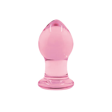 Crystal Glass Anal Plug Small Pink