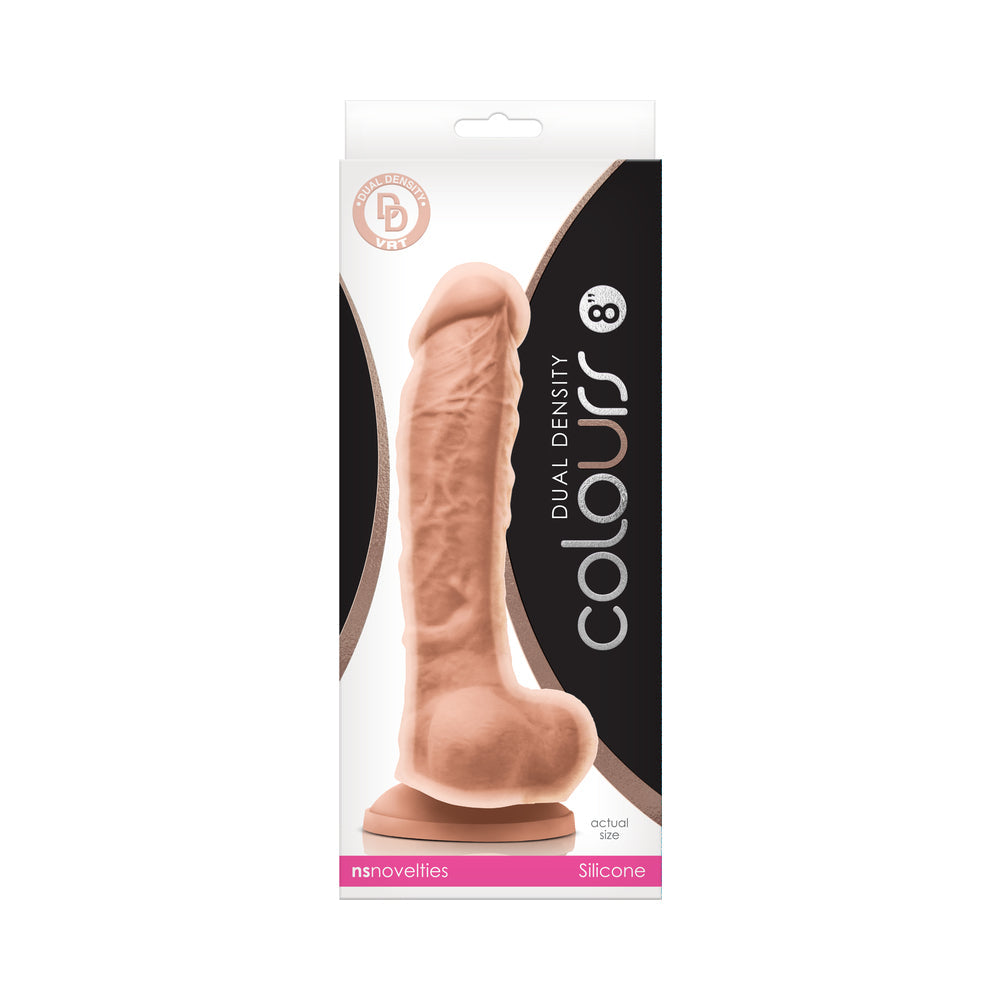 Colours Dual Density 8 in. Dildo Beige