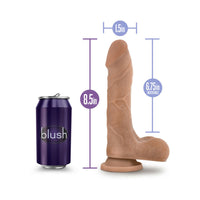 Blush Au Naturel Mister Perfect 8.5 in. Posable Dual Density Dildo with Balls & Suction Cup Tan