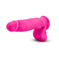 Blush Au Naturel Bold Pleaser 7 in. Posable Dual Density Dildo with Balls & Suction Cup Pink