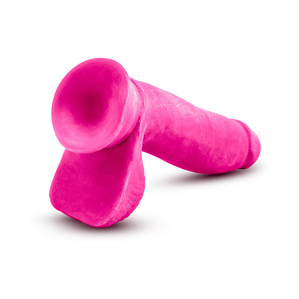 Blush Au Naturel Bold Pleaser 7 in. Posable Dual Density Dildo with Balls & Suction Cup Pink