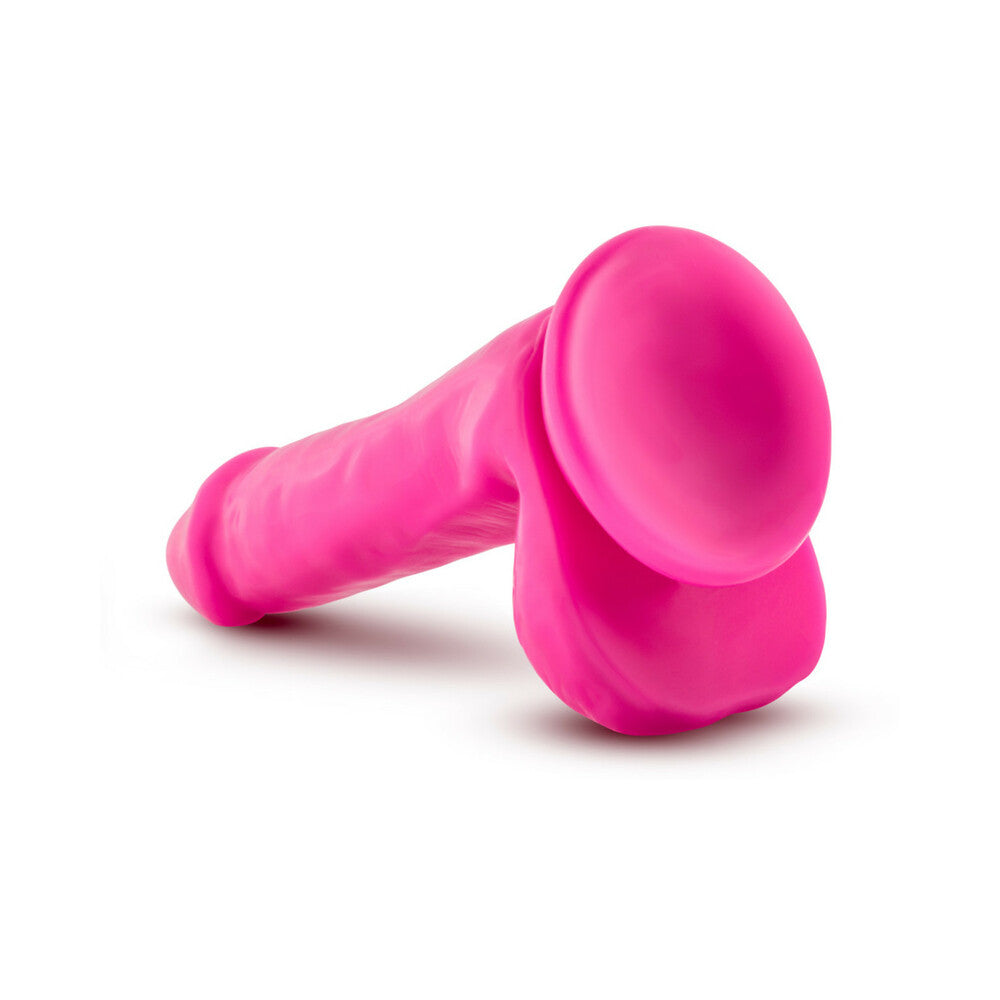 Blush Au Naturel Bold Delight 6 in. Posable Dual Density Dildo with Balls & Suction Cup Pink