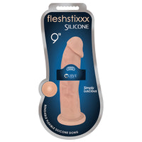 Curve Toys FLESHSTIXXX  9 in. Posable Silicone Dildo with Suction Cup Beige