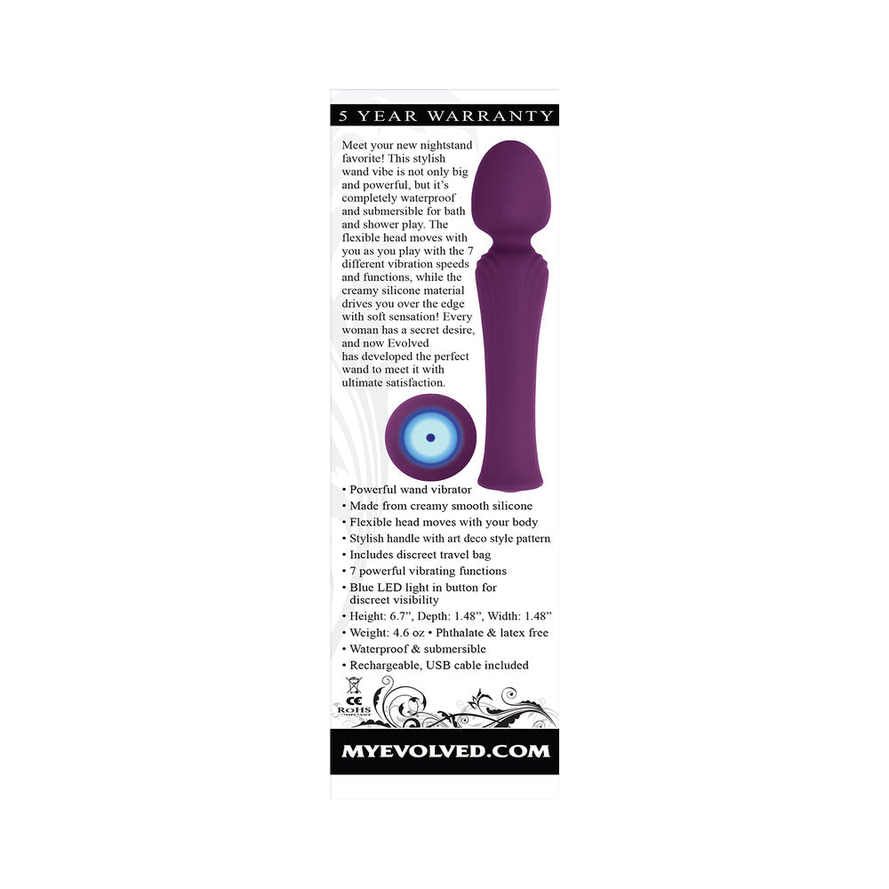 Evolved My Secret Wand Rechargeable Silicone Wand Vibrator Purple