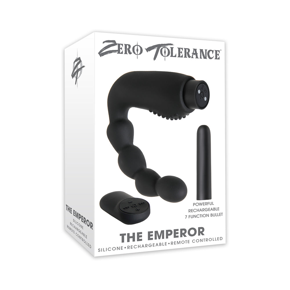 Zero Tolerance The Emperor Rechargeable Remote-Controlled Vibrating Silicone Prostate Massager Black