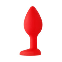 Ouch! Flexible Silicone Diamond Heart Butt Plug Red Large