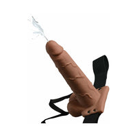 Pipedream Fetish Fantasy Series 7.5 in. Hollow Squirting Strap-On With Balls Tan/Black