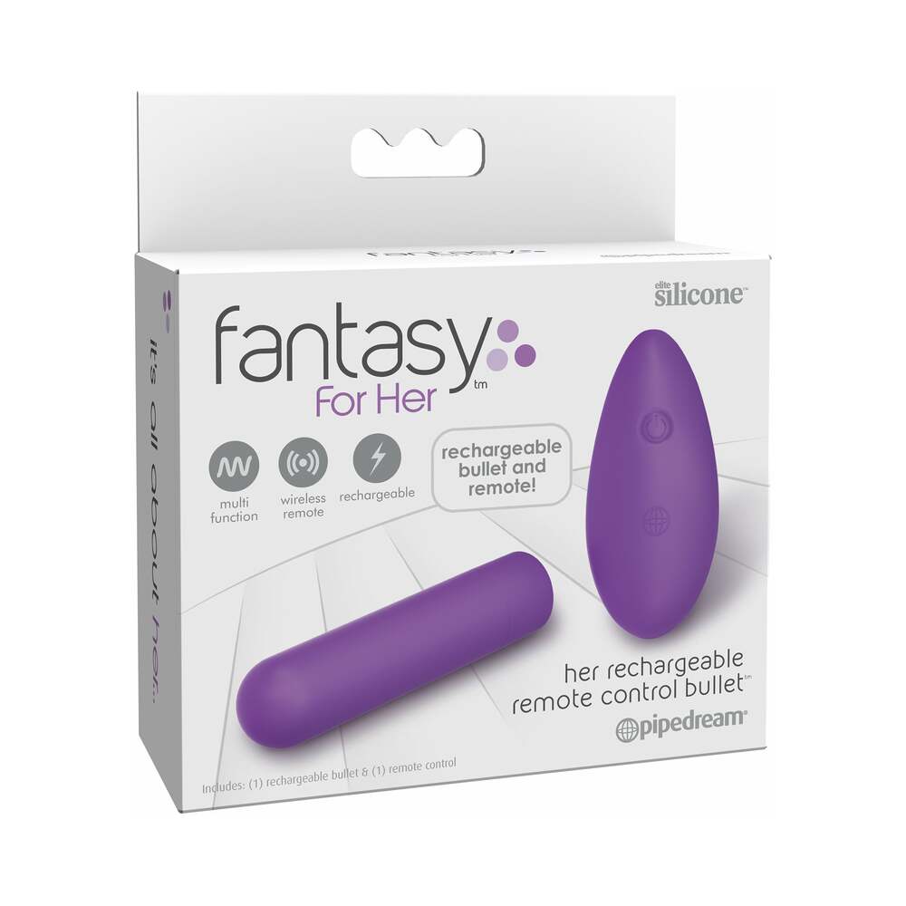 Pipedream Fantasy For Her Her Rechargeable Remote Control Bullet Silicone Vibrator Purple