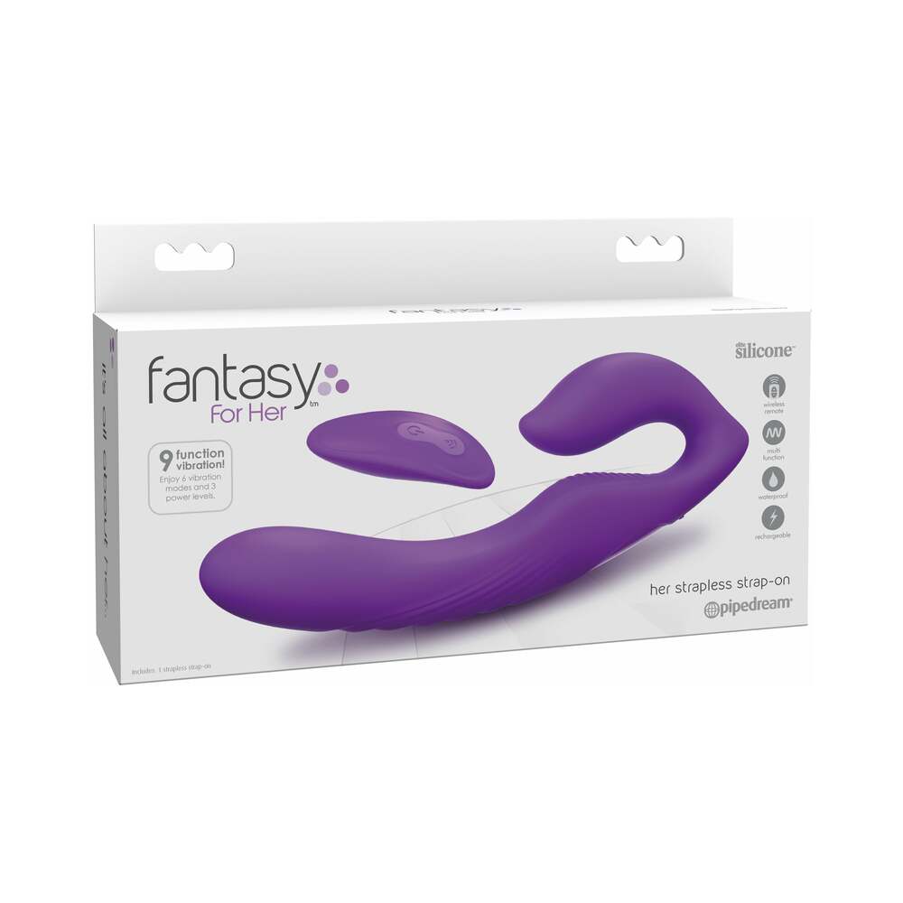 Pipedream Fantasy For Her Rechargeable Remote-Controlled Silicone Her Ultimate Strapless Strap-On Purple