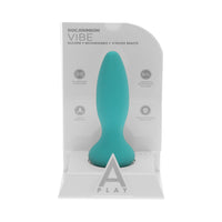 A-Play Vibe Beginner Rechargeable Silicone Anal Plug with Remote Teal