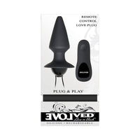 Evolved Plug & Play Rechargeable Remote-Controlled Vibrating Silicone Anal Plug Black