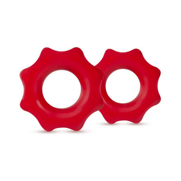 Blush Stay Hard Nutz Cockring 2-Pack Red