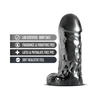 Blush Jet Destroyer Realistic 10 in. Dildo with Balls Carbon Metallic Black