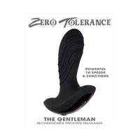 Zero Tolerance The Gentleman Rechargeable Vibrating Silicone Prostate Massager Black