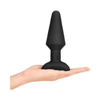 b-vibe Rimming XL Rechargeable Remote-Controlled Vibrating Silicone Anal Plug with Rotating Beads Black