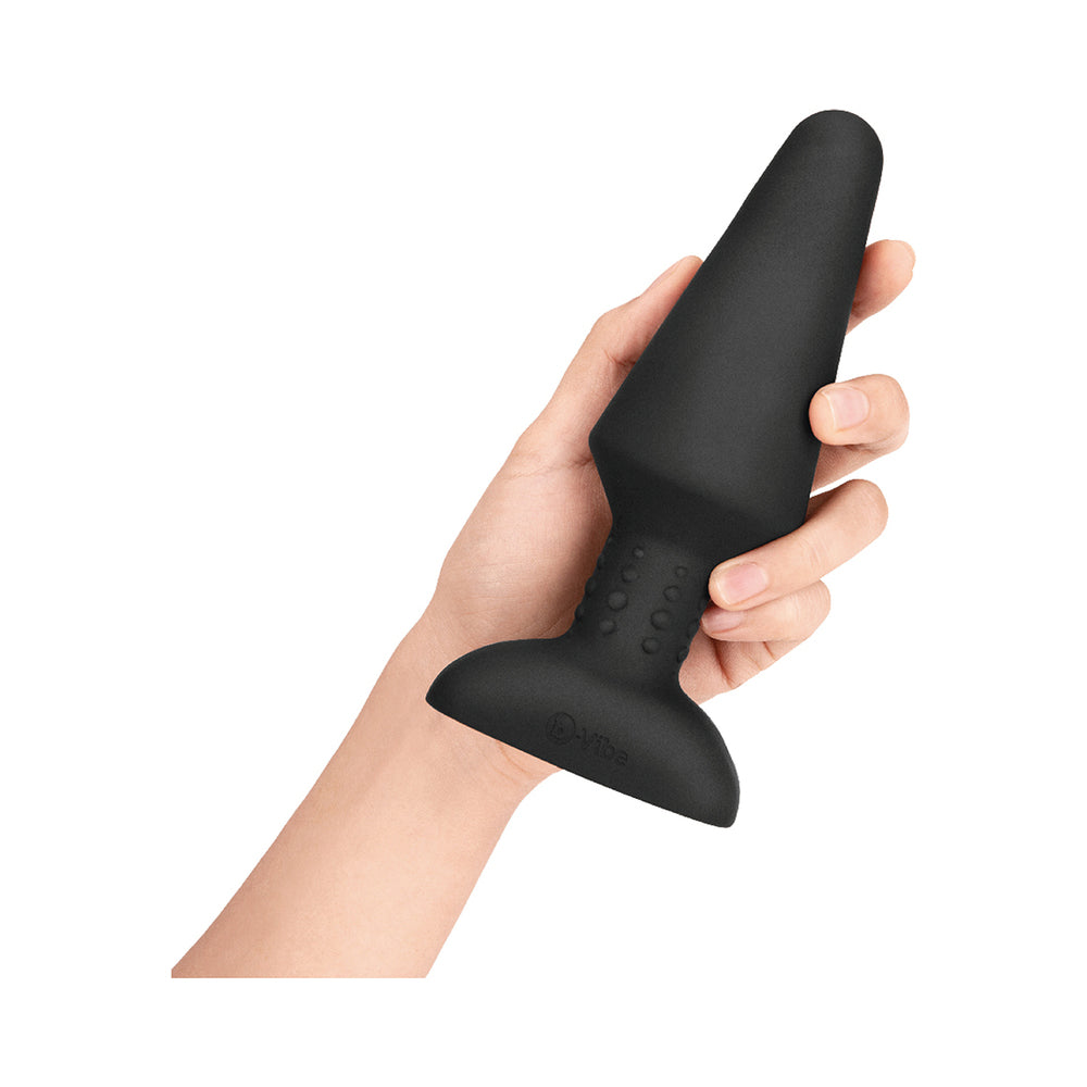 b-vibe Rimming XL Rechargeable Remote-Controlled Vibrating Silicone Anal Plug with Rotating Beads Black