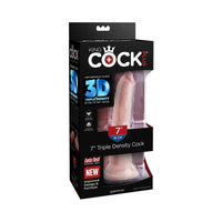 Pipedream King Cock Plus 7 in. Triple Density Cock Realistic Dildo With Suction Cup Beige