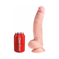 Pipedream King Cock Plus 8 in. Triple Density Cock With Balls Realistic Suction Cup Dildo Beige