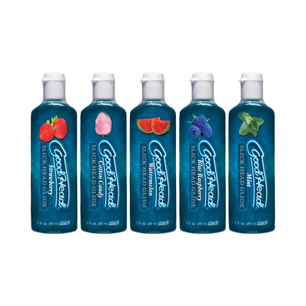 GoodHead - Slick Head  Glide - 5 Pack - 1 fl. Oz Strawberry, Cotton Candy, Watermelon, Blue Raspberry, Mint
