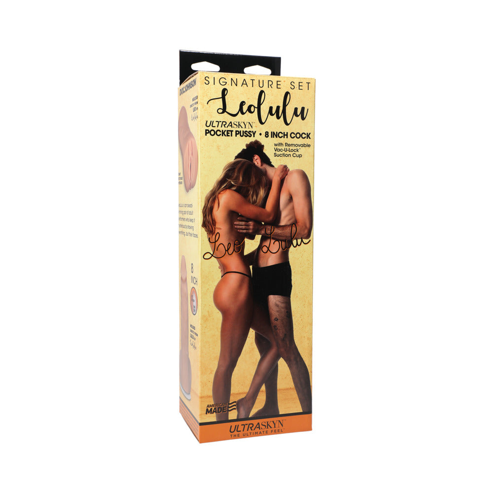 Signature Set - Leolulu - Leo ULTRASKYN Pocket Pussy  & Lulu 8 Inch ULTRASKYN Cock with Removable Vac-U-Lock Suction Cup