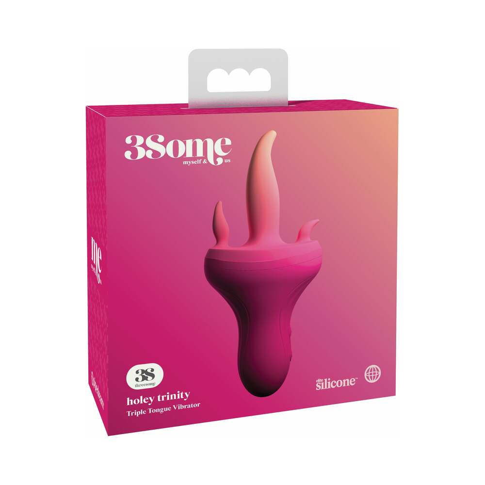 Pipedream 3Some Holey Trinity Triple Tongue Vibrator Rechargeable Silicone Red