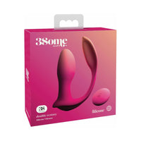 Pipedream 3Some Double Ecstasy Rechargeable Remote-Controlled Dual Stimulation Silicone Vibrator Red