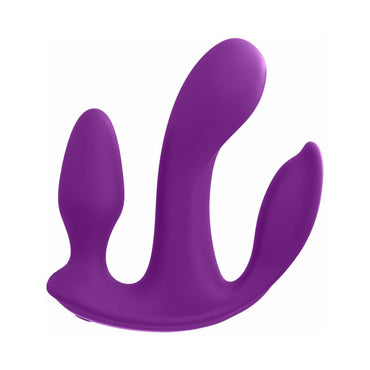 Pipedream 3Some Total Ecstasy Rechargeable Remote-Controlled Triple Stimulation Silicone Vibrator Purple