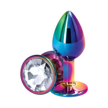 Rear Assets Metal Anal Plug Small Multicolor/Clear