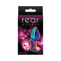 Rear Assets Metal Anal Plug Small Multicolor/Pink