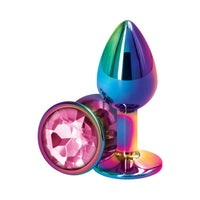 Rear Assets Metal Anal Plug Small Multicolor/Pink