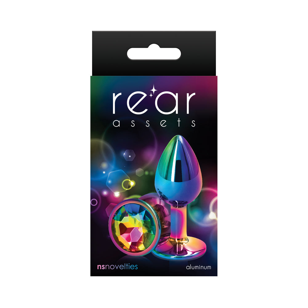 Rear Assets Metal Anal Plug Small Multicolor/Rainbow