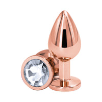 Rear Assets Rose Gold Anal Plug Medium Clear