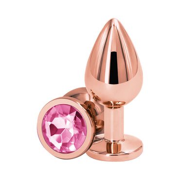 Rear Assets Rose Gold Anal Plug Medium Pink