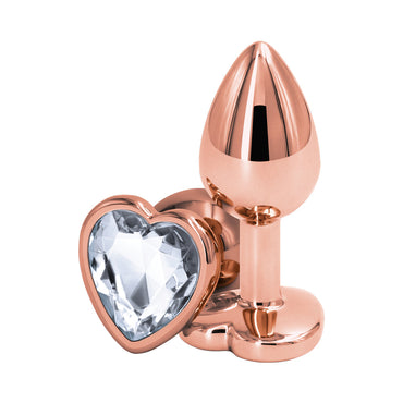 Rear Assets Rose Gold Heart Plug Small Clear