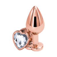 Rear Assets Rose Gold Heart Plug Medium Clear