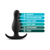 Blush Anal Adventures Platinum Silicone Curve Plug Black