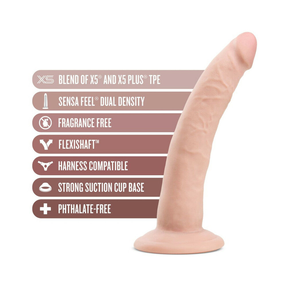 Blush Au Naturel Jack 7.5 in. Posable Dual Density Dildo with Suction Cup Beige