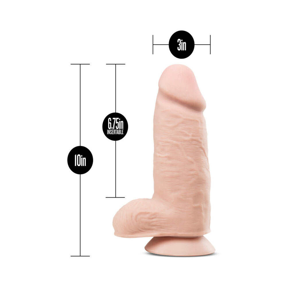 Blush Au Naturel 2.75 Pounder 10 in. Posable Dual Density Dildo with Balls & Suction Cup Beige