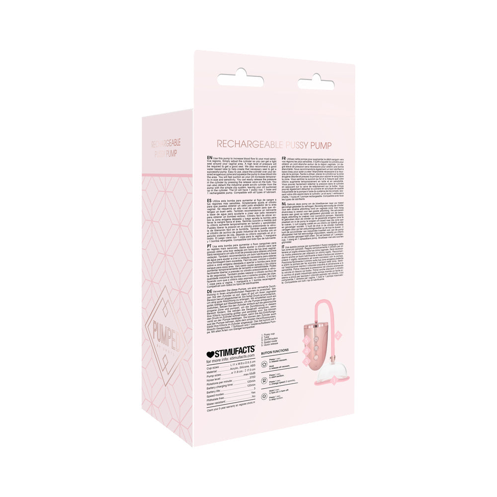 Shots Pumped Rechargeable 3-Speed Pussy Pump Pink